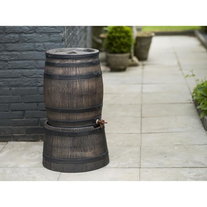 Récupérateur d'eau - NATURE - Baril - 30,5x58 cm - Marron - 120L