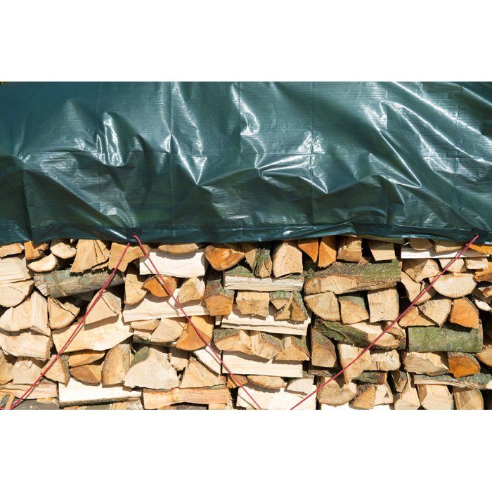 Bâche de protection pour tas bois ou autres usages - NATURE - 3 x 4 m - 90g/m² - Vert