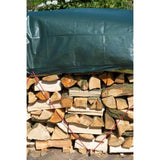 Bâche pour tas de bois - NATURE - 5 x 6 m - HDPE 90 g/m˛ - 100% étanche - Anti-UV