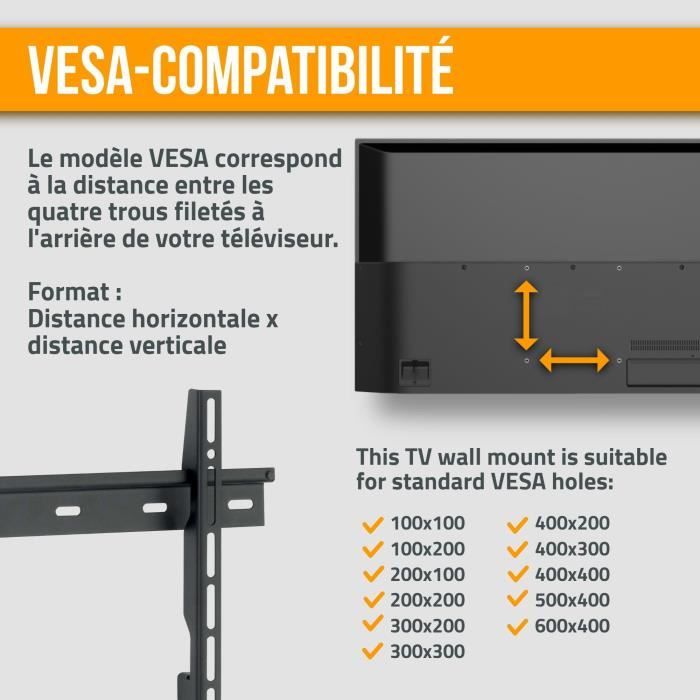 Support Mural TV NANOOK - Ultra Plat - 32-55 Pouces - pour tÈlÈs LCD et (O)LED - Noir