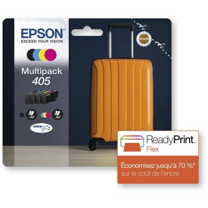 Pack 4 cartouches d'encre Epson DuraBrite Ultra Valise 405 (Noir + Couleurs)