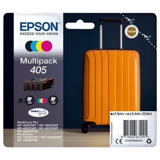 Cartouche imprimante - EPSON - 405 C13T05G64020 - Cyan, magenta, jaune, noir - Pack de 4 - 23,8ml