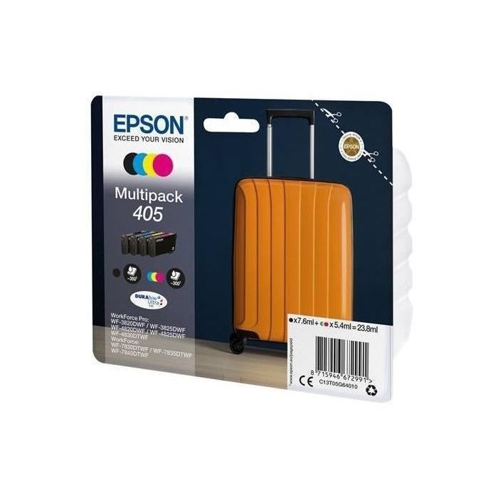 Cartouche imprimante - EPSON - 405 C13T05G64020 - Cyan, magenta, jaune, noir - Pack de 4 - 23,8ml