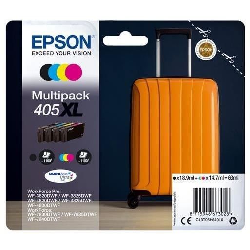 Cartouche imprimante - EPSON - 405XL C13T05H64010 - Cyan, magenta, jaune, noir - Pack de 4 - XL 63ml