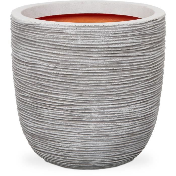 CAPI EUROPE Pot de fleurs NATURE RIB - 54x52 cm - 113 L - Ivoire