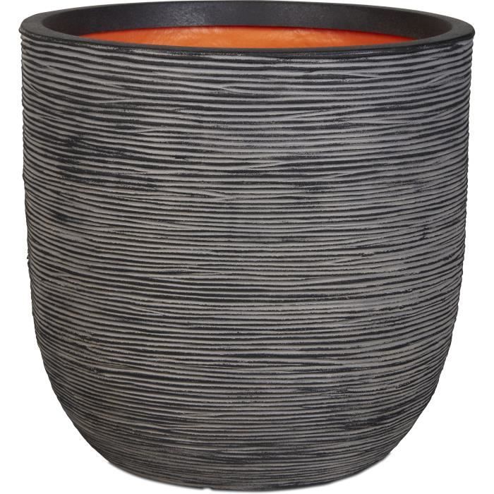CAPI EUROPE Jardiniere NATURE RIB - 54x52 cm - Anthracite