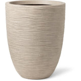 Vase ÈlÈgant bas - CAPI EUROPE - WASTE RIB NL - 34 x 46 cm - Terrazzo beige