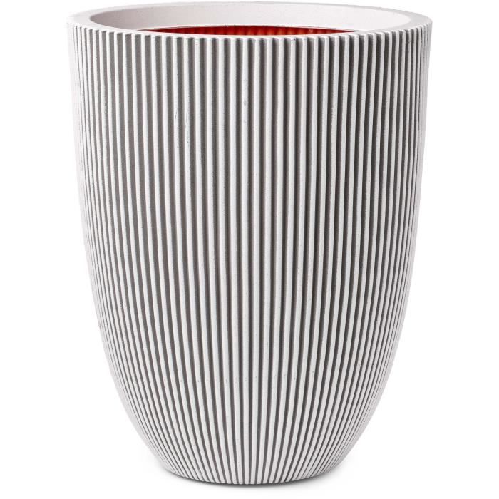 CAPI EUROPE Vase GROOVE - Ivoire - 46x58 cm - 100% recyclable