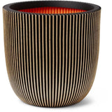 CAPI EUROPE Jardiniere GROOVE - 43x41 cm - Noir et doré - Plastique texturé