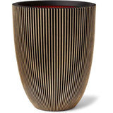 CAPI EUROPE Vase élégant GROOVE - 34x46 cm - Noir et doré - Résistant aux intempéries