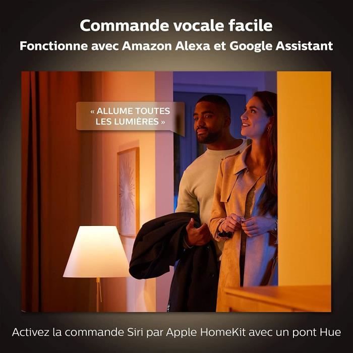 Philips Hue White & Color Ambiance, lampe Iris, compatible Bluetooth, Noir, fonctionne avec Alexa, Google Assistant et Apple