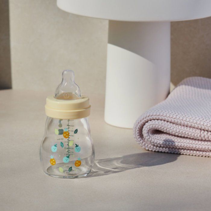 MAM Biberon Verre Nature - 170ml - Lin - Tétine Débit 1