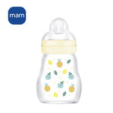 MAM Biberon Verre Nature - 170ml - Lin - Tétine Débit 1