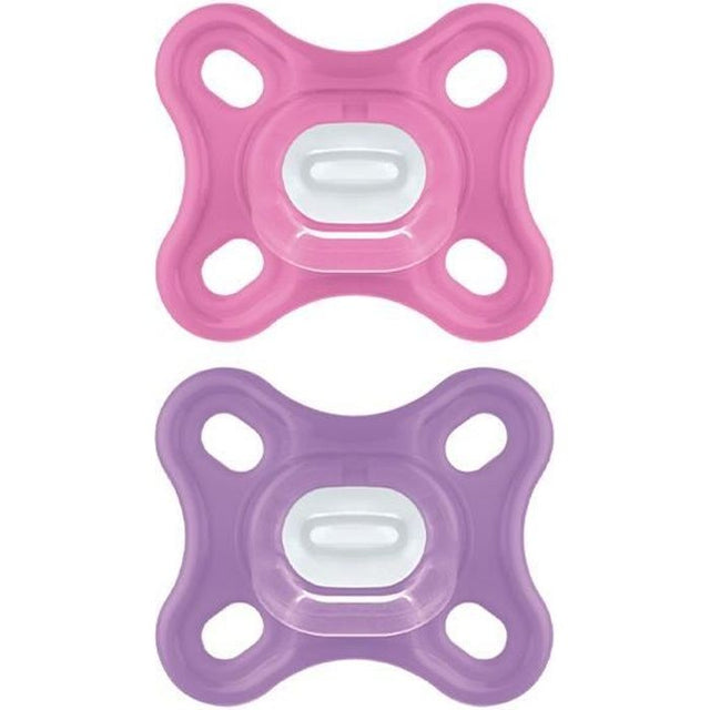 MAM Comfort Sucette Physiologique +0m Rose Lot de 2 + Boîte de Conservation