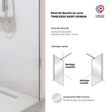 Paroi de douche - AURYS - BALEARES - Verre Timesless clair 6 mm - L.198 x l.100 cm