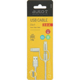 Câble 3 en 1 - AUTO T - 540206 - Micro-USB - Apple - USB-C