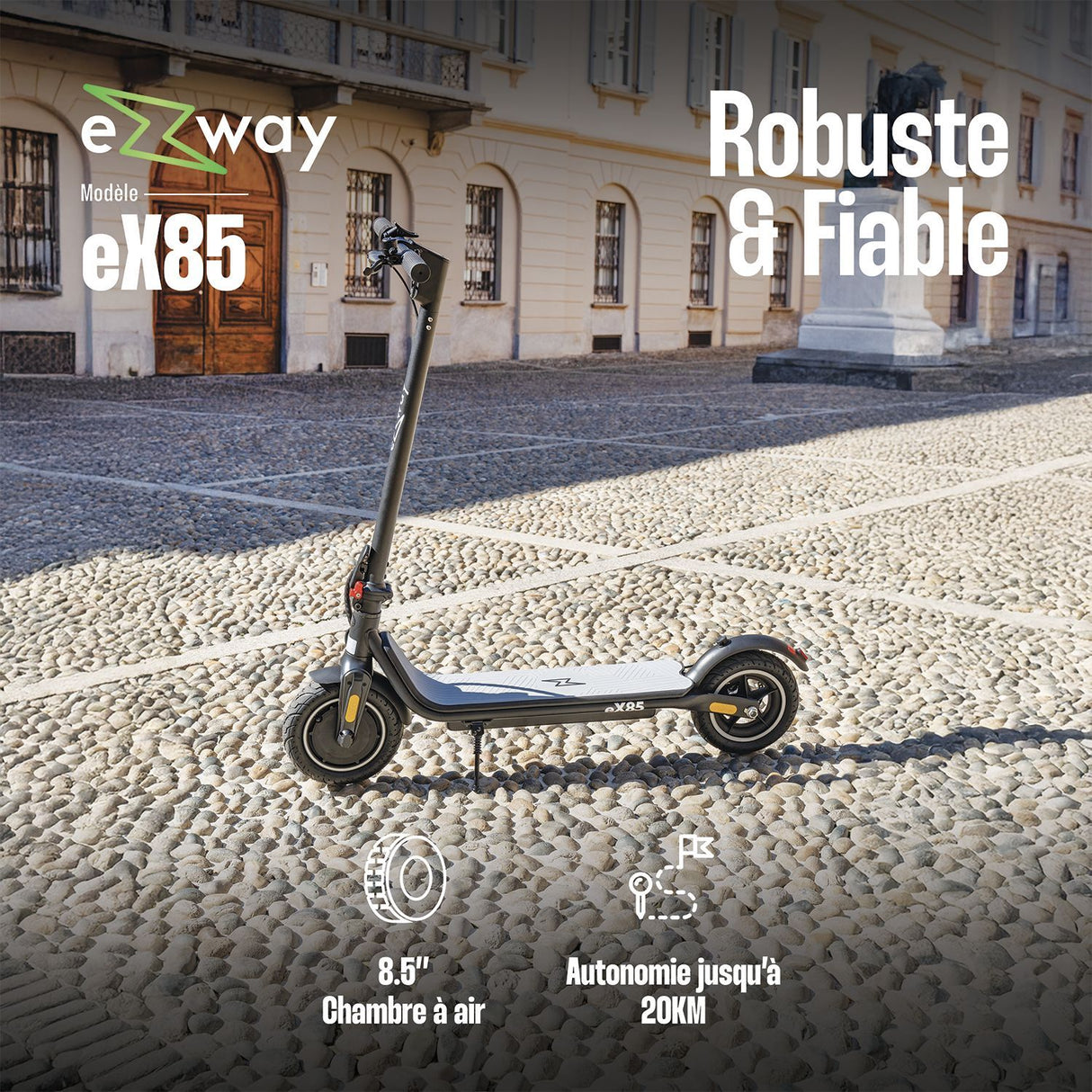 Trottinette électrique EZWAY - EX85 - 300 W - Roues 8,5 - Autonomie 20 km