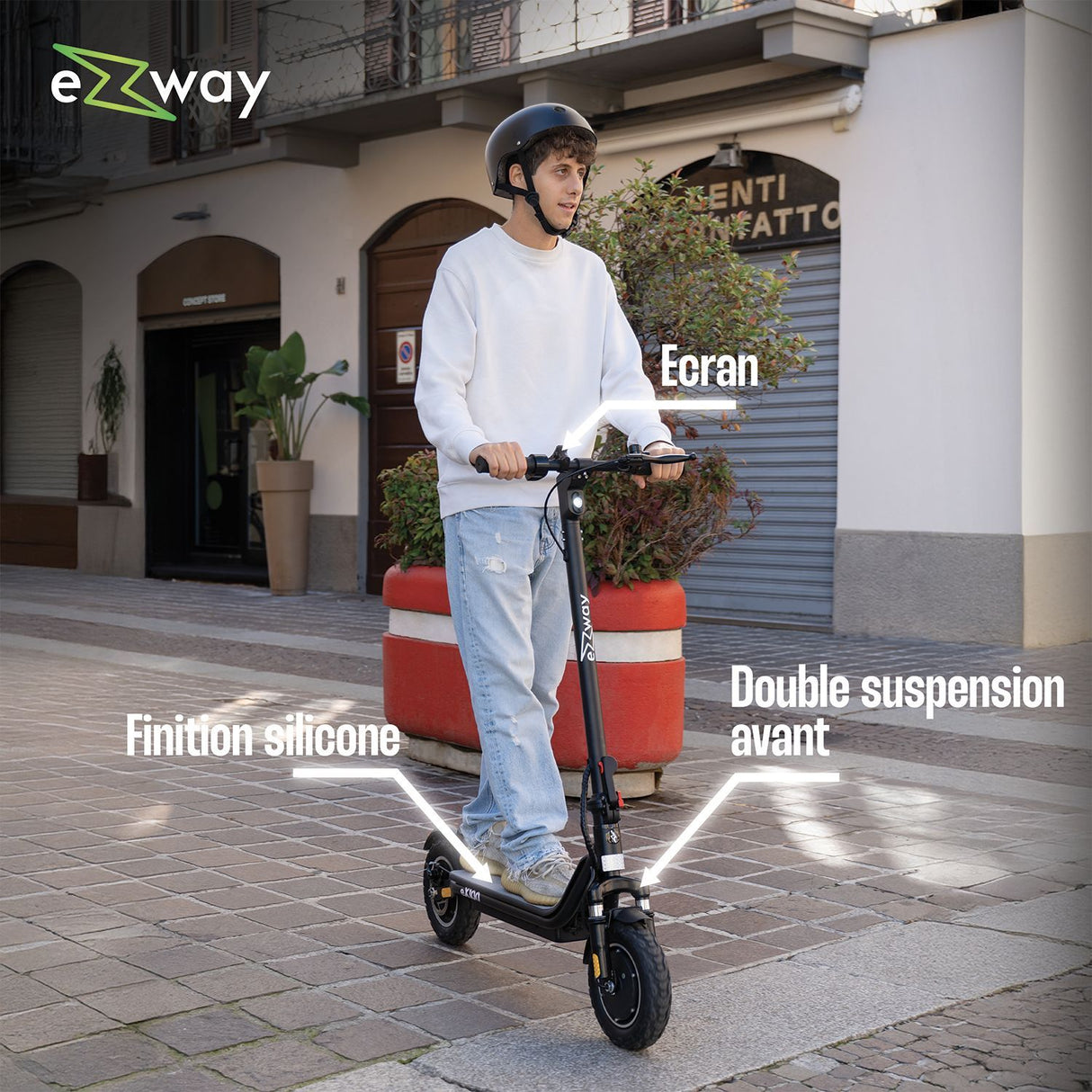 Trottinette électrique - EZWAY - EX100 - 450 W - Roues 10 - Autonomie 25 km
