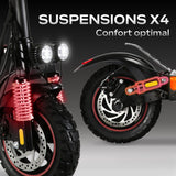 Trottinette électrique tout terrain pliable EBOOST GO - EZWAY - 10 - 48V - 800W - Auto 50KM Feu stop + clignotants