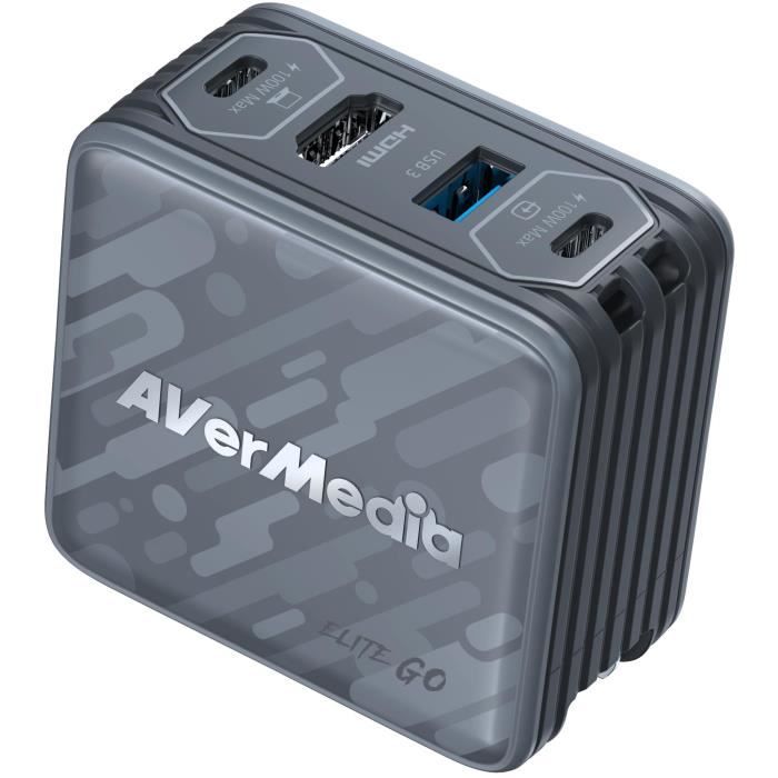 Chargeur GaN - AVERMEDIA - 100W avec Capture Vidéo FHD GC313Pro Noir