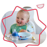 BADABULLE Lot de 3 assiettes bébé antidérapantes et incassables, compatibles micro-ondes, 12m+