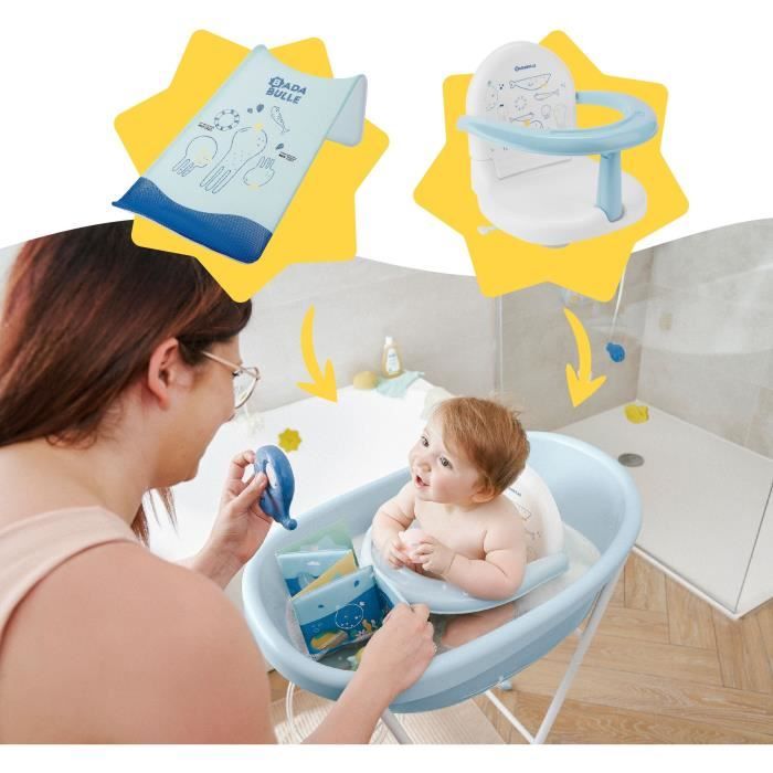 Badabulle Baignoire pour BÈbÈ Baleine, Made in Europe, Peut contenir un hamac ou un fauteuil de bain, Des la naissance a 24 mois