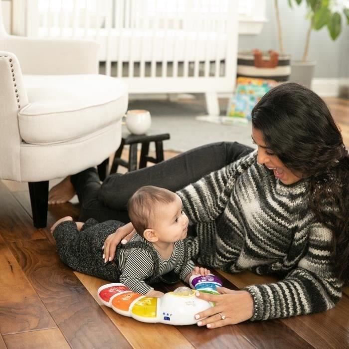 BABY EINSTEIN- Jouet Musical Piano- Glow & Discover- Jouet d'activités avec Lumieres, Musique & Hochet, 3 Modes - Multilingue