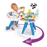 BABY EINSTEIN Table d'activités pour bébé trotteur évolutif 4-en-1 Pivotant a 360° sécurisé, Cadeau Noel bébé, piano, musique