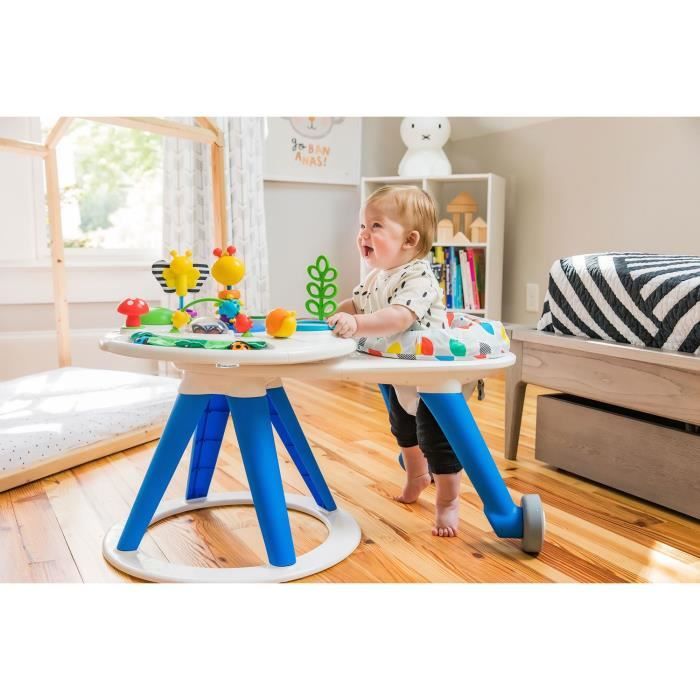 BABY EINSTEIN Table d'activités pour bébé trotteur évolutif 4-en-1 Pivotant a 360° sécurisé, Cadeau Noel bébé, piano, musique