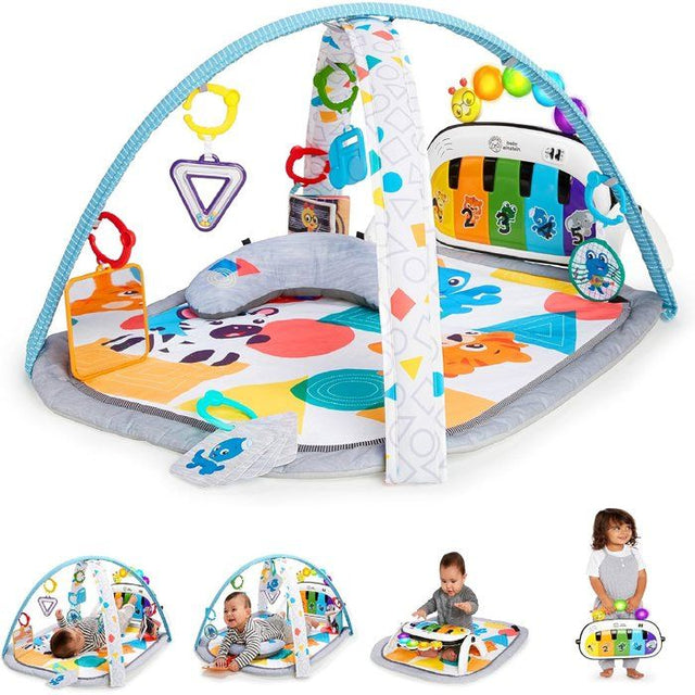 BABY EINSTEIN  Kickin' Tunes Tapis de sol éveil bébé évolutif, 4-en-1, jouet piano amovible, arche, cadeau bébé, multilingue