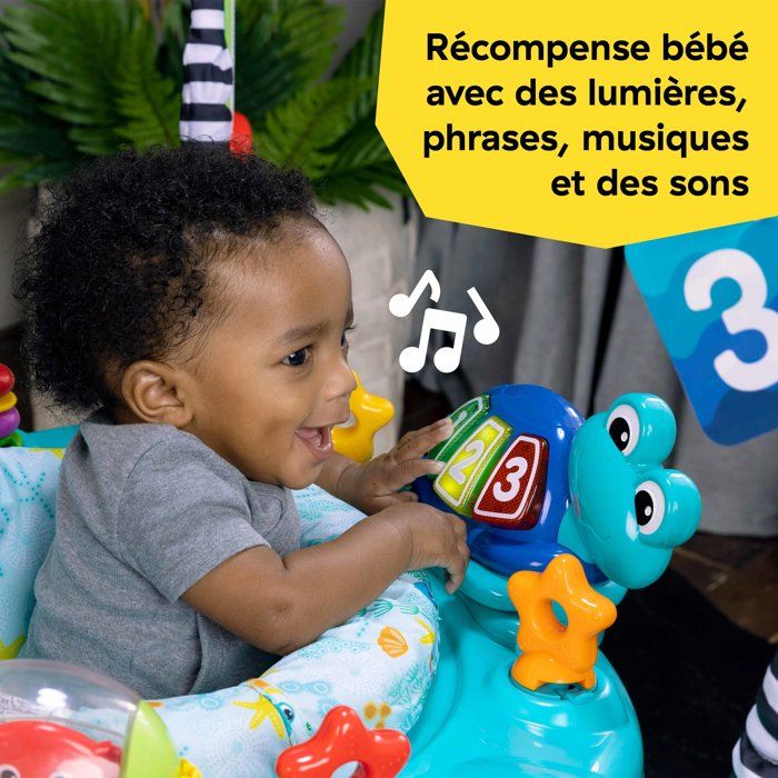 BABY EINSTEIN Aire d'éveil a rebonds Curiosity, éducative 2 en 1 et jouet au sol, jeux a 360° 6M+ cadeau bébé