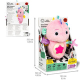 BABY EINSTEIN Veilleuse bébé, Doudou hippocampe rose, réponds au pleurs de bébé, musicale, lumineuse, bruits blanc, attache tétine