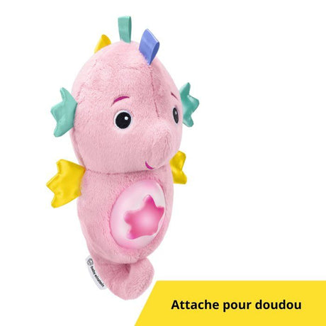 BABY EINSTEIN Veilleuse bébé, Doudou hippocampe rose, réponds au pleurs de bébé, musicale, lumineuse, bruits blanc, attache tétine