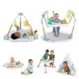 INGENUITY Aire jeux a rebonds bébé 6-en-1 évolutif : cadeau Noel Tapis d'éveil, Tipi enfant, table d'activités, jouets amovibles