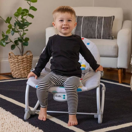 BABY EINSTEIN DEAN Transat bébé balancelle électrique évolutif 3-en-1, Melodies et vibrations, 3 Positions, arche amovible 0-30 mois