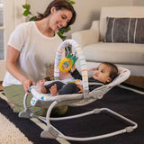BABY EINSTEIN DEAN Transat bébé balancelle électrique évolutif 3-en-1, Melodies et vibrations, 3 Positions, arche amovible 0-30 mois