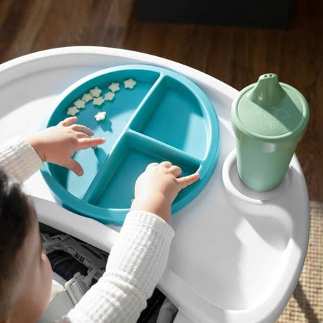 BABY EINSTEIN NEPTUNE Chaise haute bébé de 6 mois a 3 ans inclus: tapis d'eau, assiette sécurisé, tablette et poche de rangement