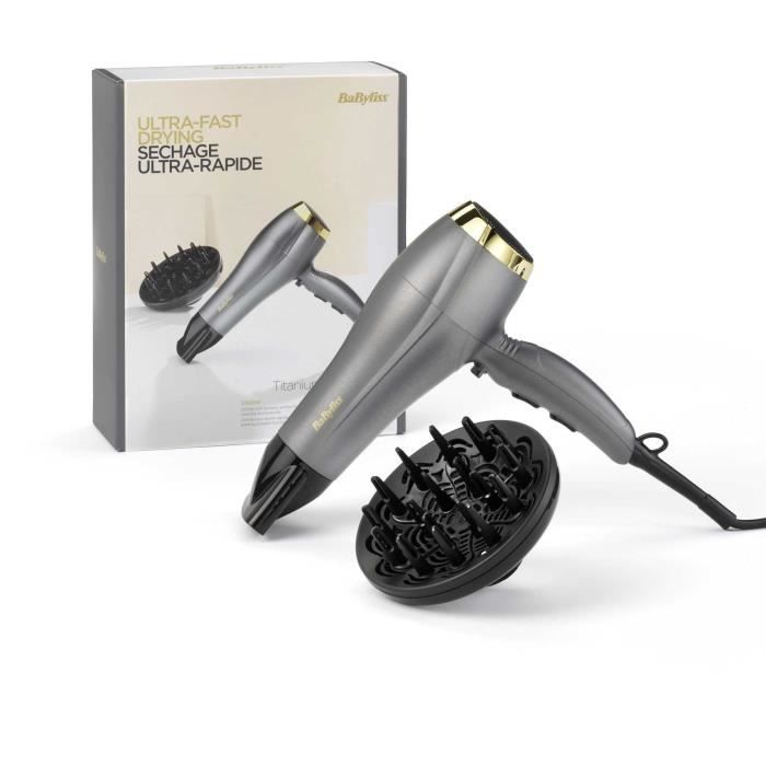 Seche-cheveux - BABYLISS - 5513TE - 2300 W - Technologie Ionique - Titane CÈramique - 3 TempÈratures