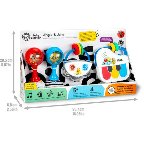 BABY EINSTEIN- Coffret cadeau bébé musical Jingle & Jam 3 jouets musicaux: mini tambourin, 2 maracas, piano bébé
