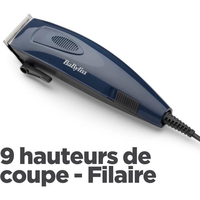 Tondeuse Cheveux - BaByliss - E695E - Lames en acier inoxydable - 8 guides de coupe - de 1 a 25mm