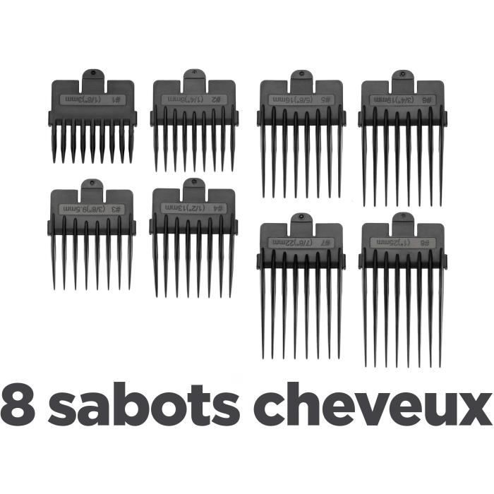 Tondeuse Cheveux - BaByliss - E695E - Lames en acier inoxydable - 8 guides de coupe - de 1 a 25mm