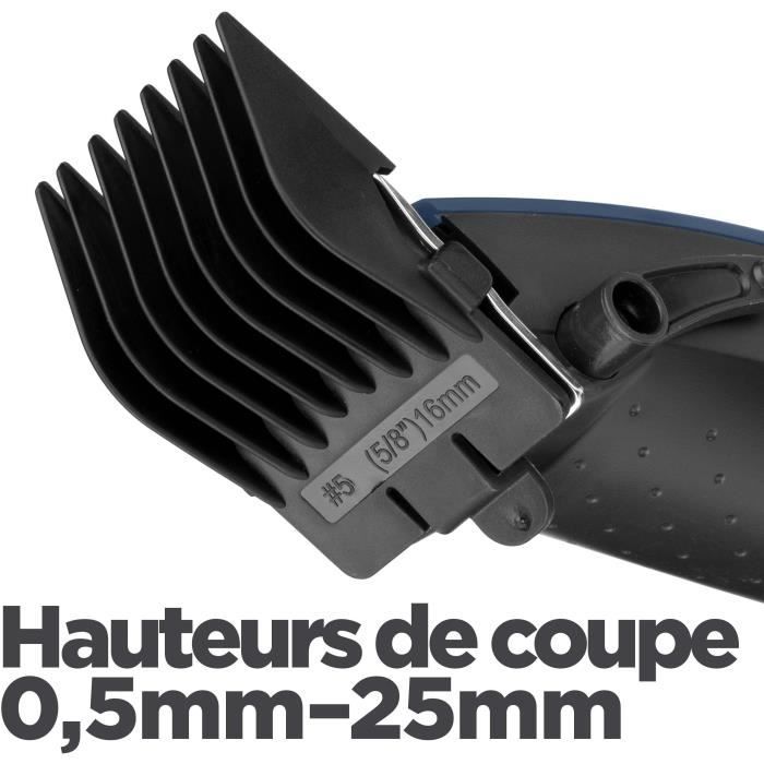 Tondeuse Cheveux - BaByliss - E695E - Lames en acier inoxydable - 8 guides de coupe - de 1 a 25mm