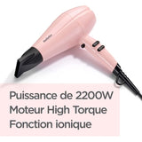 Seche-cheveux Rose Blush 2200 Design BaByliss 5337PRE ñ 2200W ñ Moteur DC - Rose