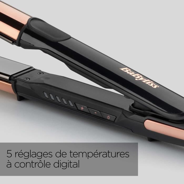 Lisseur Babyliss Babyliss ST482E - straight & curl brillance - 5 températures jusqu'a 235°C - Plaques 28 mm en titane véritable