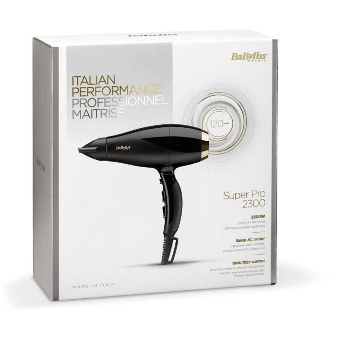 Seche-cheveux - BaByliss - 6714E Super Pro 2300  - Moteur AC - FabriquÈ en Italie