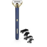 Tondeuse a barbe et rasoir - BABYLISS - X-Blade Super-X Metal - Sans fil - Autonomie 45 min - 4 sabots - Edition or & bleu marine