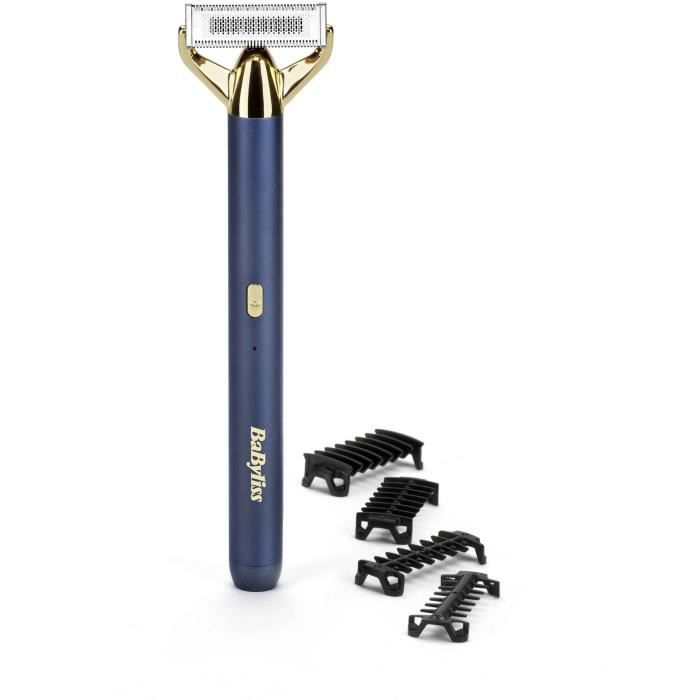 Tondeuse a barbe et rasoir - BABYLISS - X-Blade Super-X Metal - Sans fil - Autonomie 45 min - 4 sabots - Edition or & bleu marine