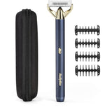 Tondeuse a barbe et rasoir - BABYLISS - X-Blade Super-X Metal - Sans fil - Autonomie 45 min - 4 sabots - Edition or & bleu marine