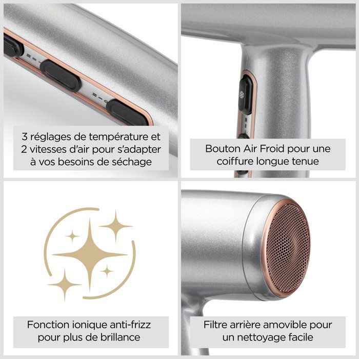 Sčche-cheveux - BABYLISS - D580DE - Cosmos - 2100 W - Diffuseur - Léger et compact