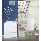 Chambre bÈbÈ duo Basic boule: Lit 120x60, commode a langer - Babyprice - Blanc